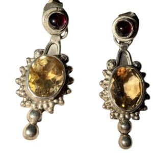 Elegant .925 garnet & citrine Earrings